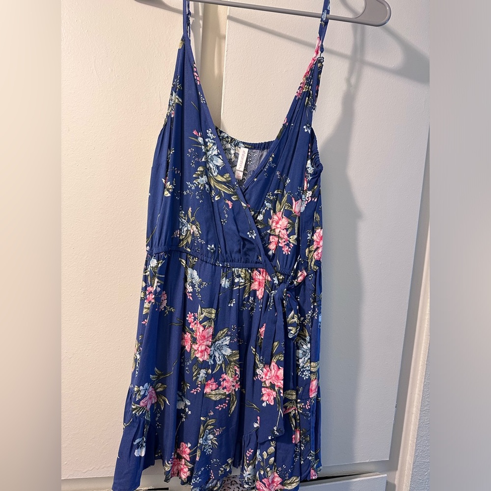 Blue floral romper